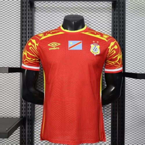 Player Version 2026 DR Congo Away Red Yellow Flame Jersey