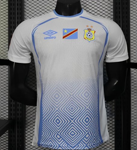Player Version 2026 DR Congo Third White Blue Geometric Jersey