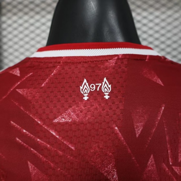 25/26 Player Version  Liverpool Home Red Abstract Pattern Jersey