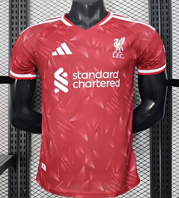 25/26 Player Version  Liverpool Home Red Abstract Pattern Jersey