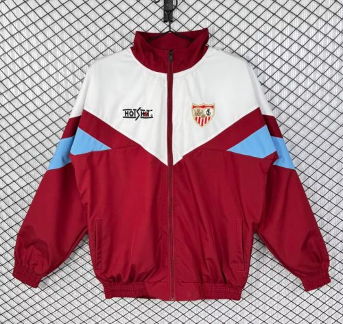 Retro 93/94 Sevilla White/Wine Full Zipper Windbreaker