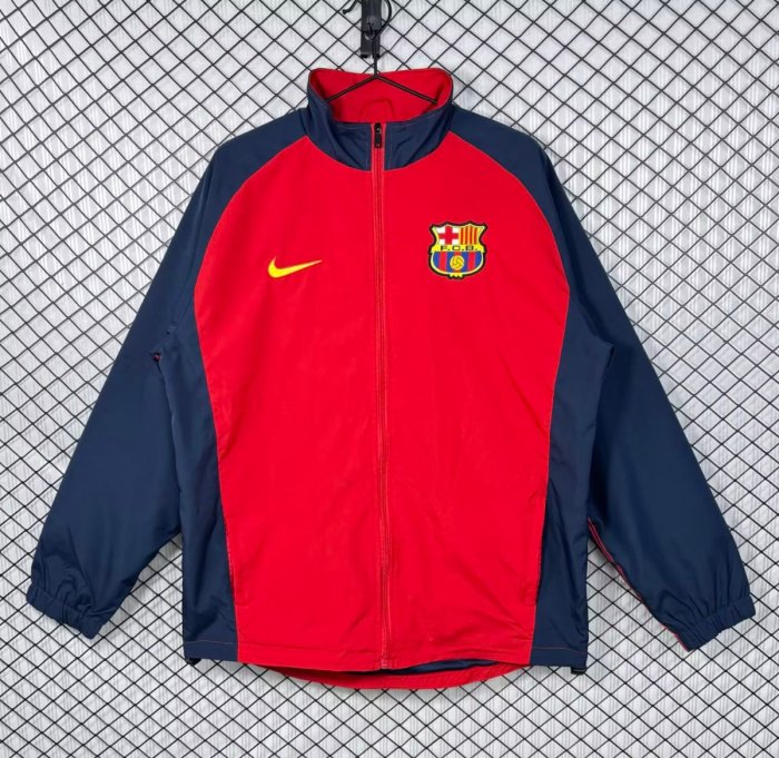 Retro 98/00 Barcelona Home Red Full Zipper Windbreaker
