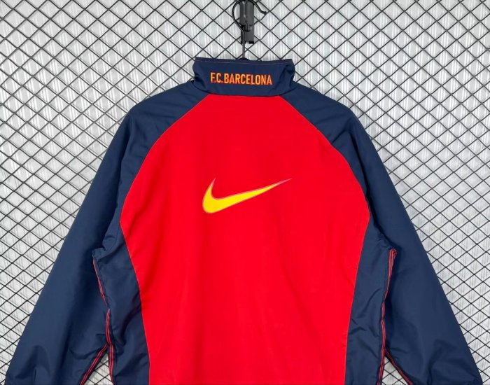 Retro 98/00 Barcelona Home Red Full Zipper Windbreaker