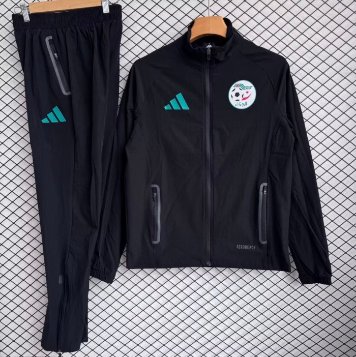 25/26 Algeria National Team Black Full zipper Jacket Tracksuit+ long pants
