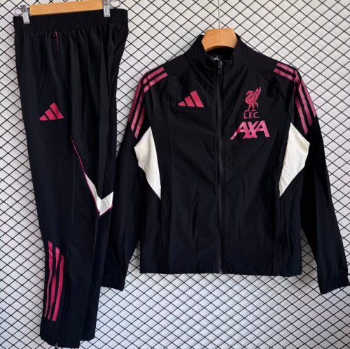 25/26 Liverpool Black with Pink Full zipper Jacket Tracksuit+ long pants