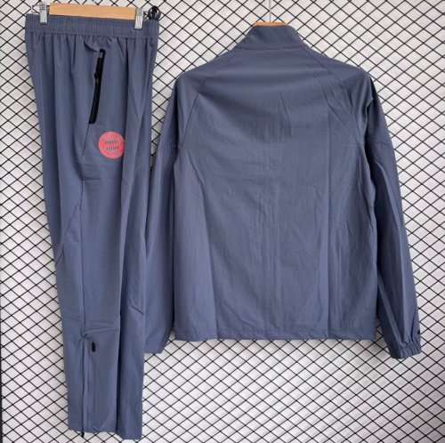 25/26 Bayern Munich Grey with Red Full zipper Jacket Tracksuit+ long pants