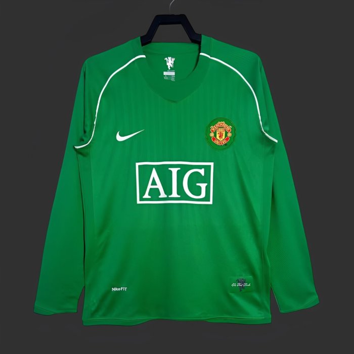 Retro 07/08 Manchester United Green Goalkeeper Long Sleeve Jersey