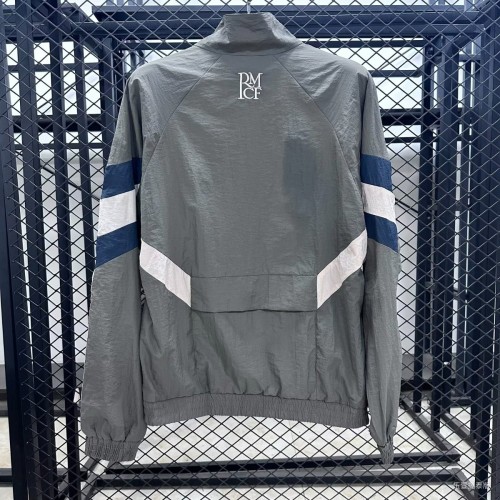 25/26 Real Madrid Grey Full Zipper Windbreaker