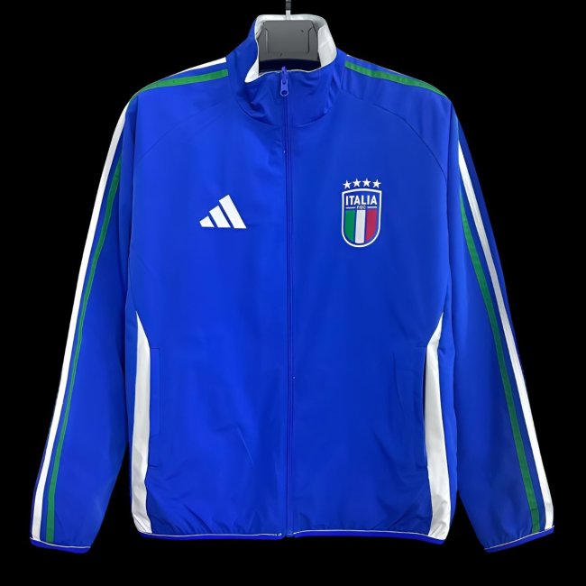 2026 Italy Blue Full Zipper Windbreaker