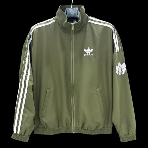 2026 Adidas Green Full Zipper Windbreaker