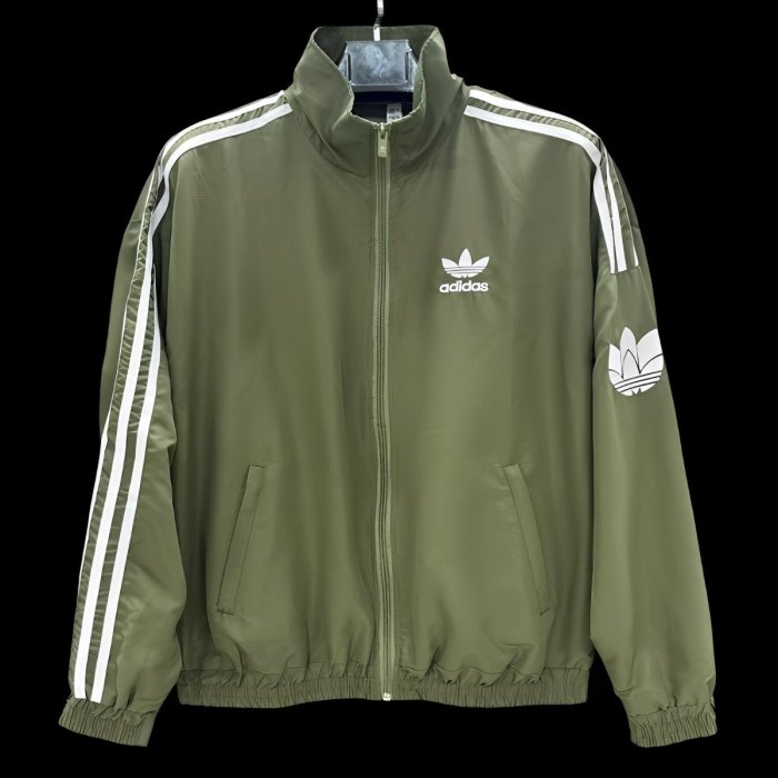 2026 Adidas Green Full Zipper Windbreaker