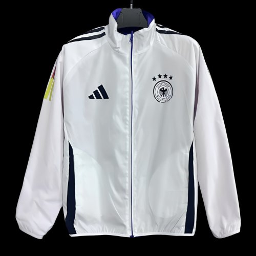2026 Germany White Full Zipper Windbreaker