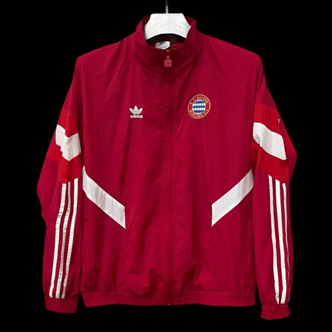 25/26 Bayern Munich Red Full Zipper Windbreaker