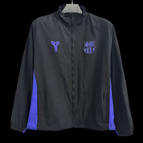 25/26 Barcelona Black/Blue Kobe Full Zipper Windbreaker