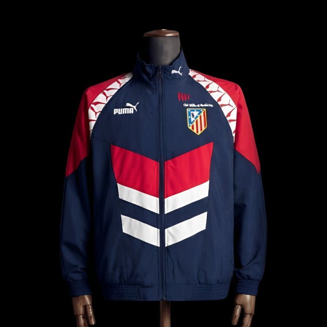 1996/97 Vintage Style Atletico Madrid Black Jacket Windbreaker