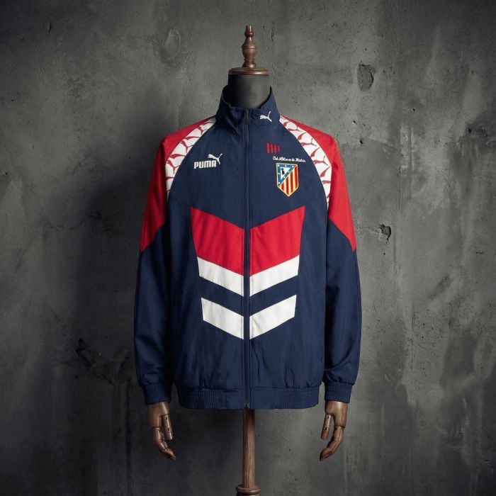 1996/97 Vintage Style Atletico Madrid Black Jacket Windbreaker