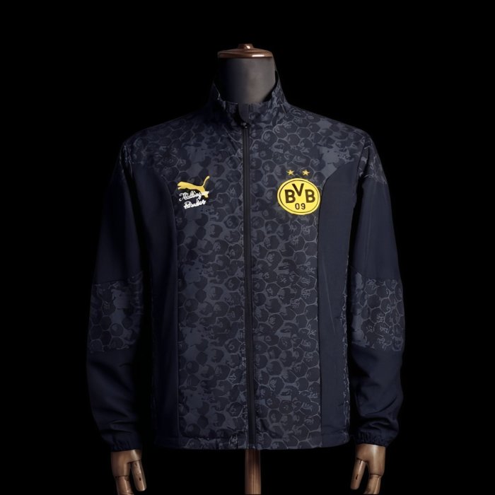 2026 Dortmund Black Reversible Jacket Windbreaker