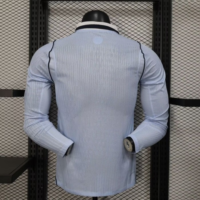 2026 Player Version Uruguay Light Blue with White Collar Long Sleeve Jersey