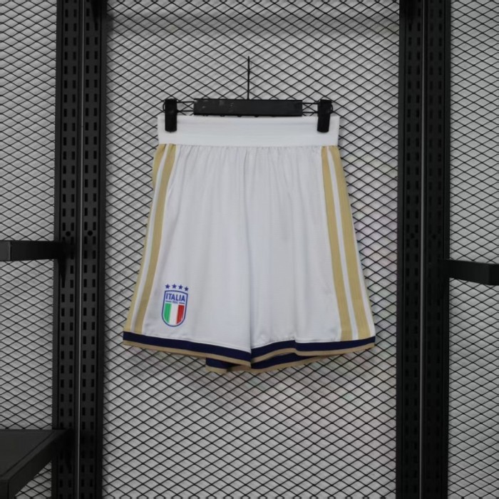 2026 Player Version  Italy Home White with Gold Stripes Shorts