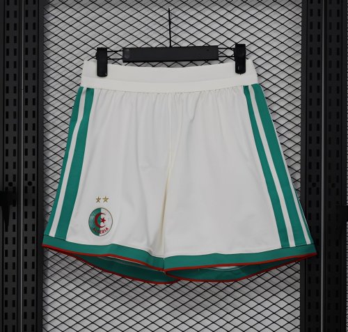 2026 Player Version Algeria White with Green Stripes Shorts
