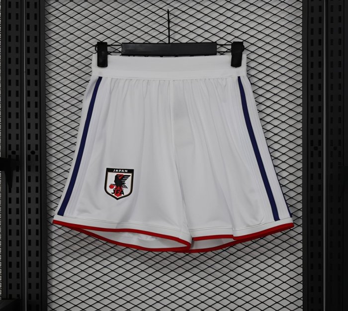 2026 Player Version Japan White with Navy Blue Stripes Shorts