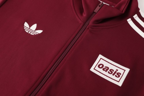 2026 Adidas x OASIS Wine Full Zipper Jacket + Long Pants