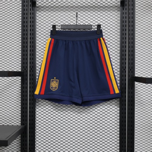2026 Player Version Spain Navy Blue with Red Yellow Stripes Shorts