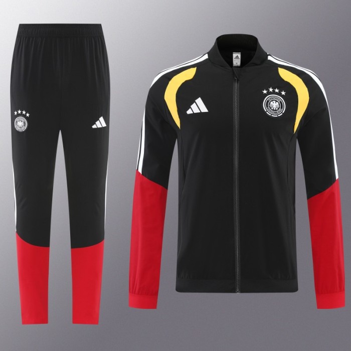 2026 Germany Black Full Windbreaker + Long Pants