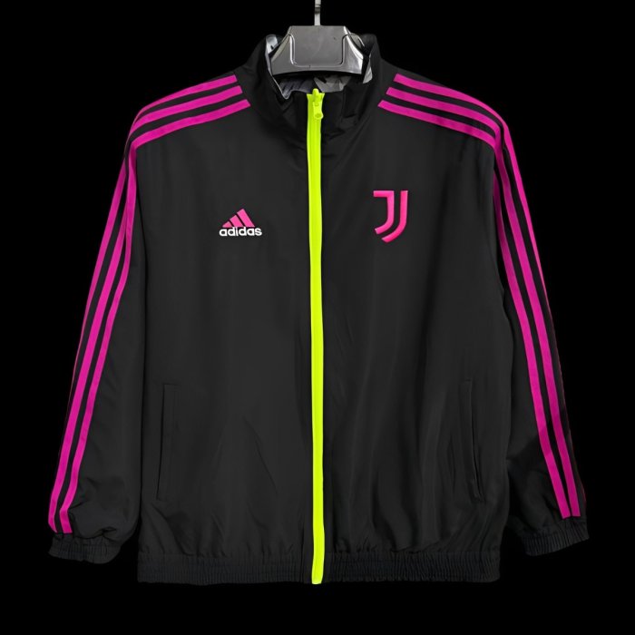 25/26 Juventus Black/Purple Full Zipper Windbreaker