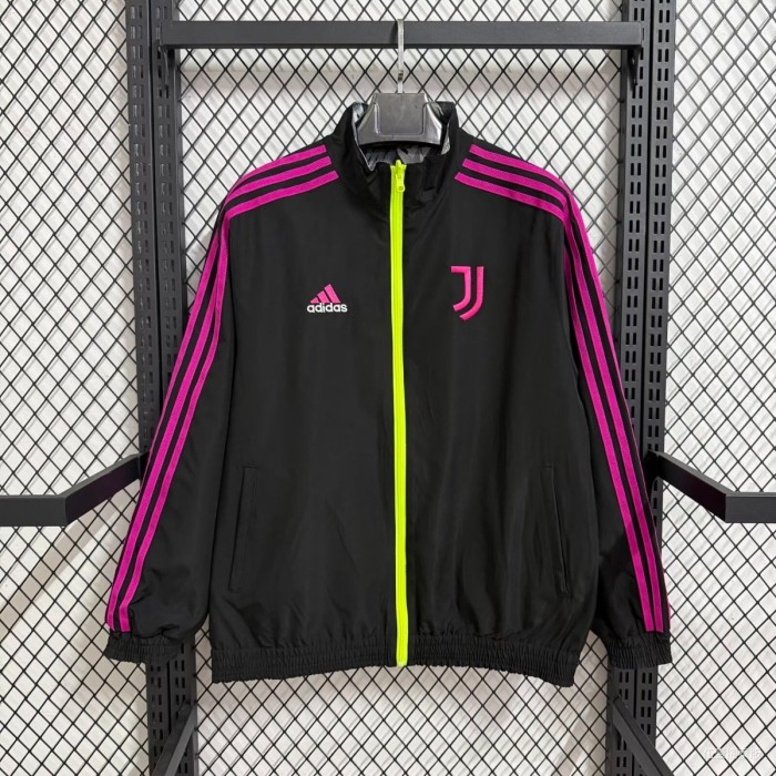 25/26 Juventus Black/Purple Full Zipper Windbreaker