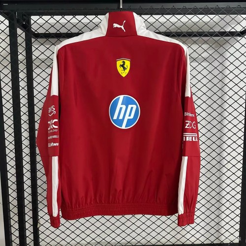 2026 F1 Ferrari Red Full Zipper Windbreaker