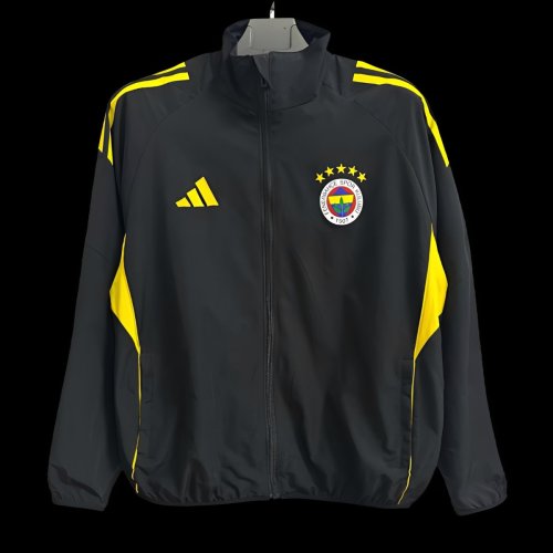 25/26 Fenerbahce Black Full Zipper Windbreaker