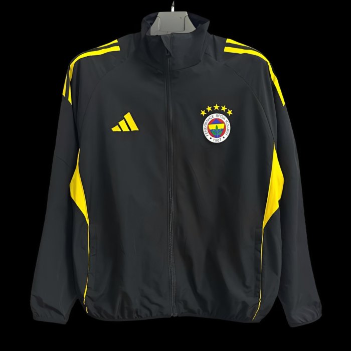 25/26 Fenerbahce Black Full Zipper Windbreaker