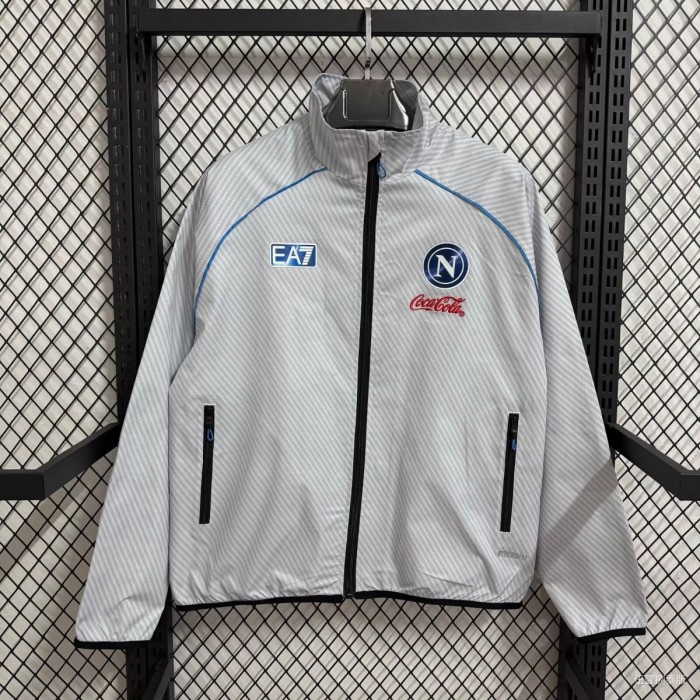 25/26 Napoli White Full Zipper Windbreaker