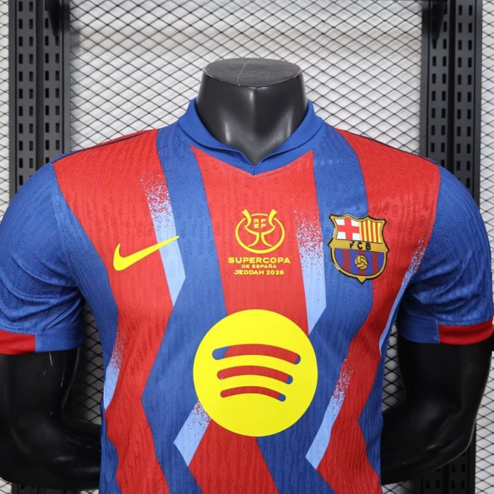 Player Version 25/26 Barcelona Forth Jersey With Supercopa Sponsor