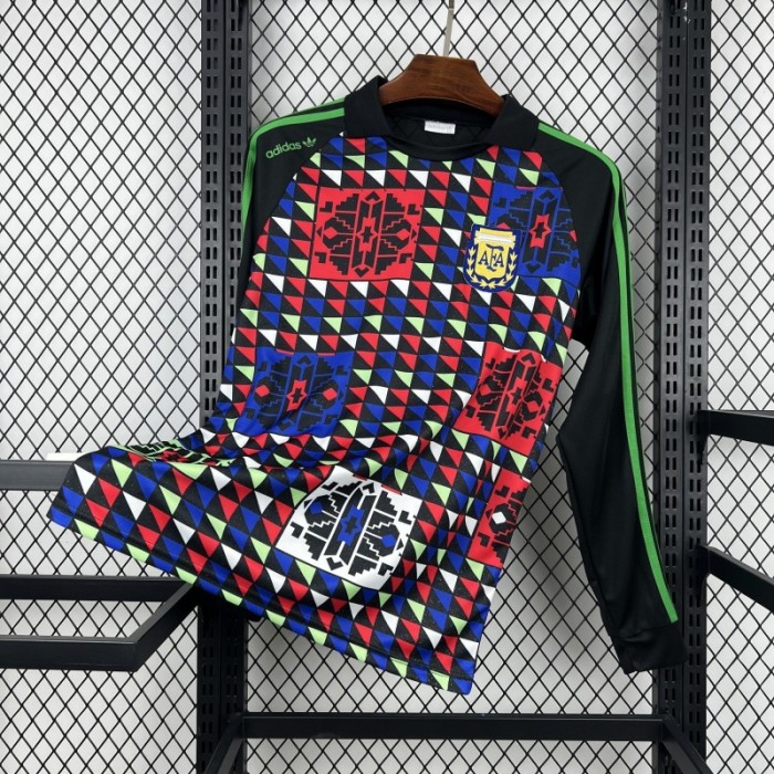 1990 Retro Argentina Goalkeeper Long Sleeve Jersey