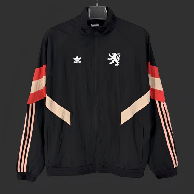 25/26 Manchester United Black/White Full Zipper Windbreaker