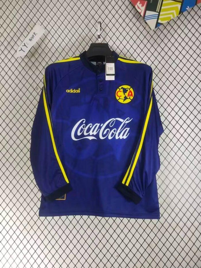 Retro 97/98 Club America Away Blue Long Sleeve Jersey