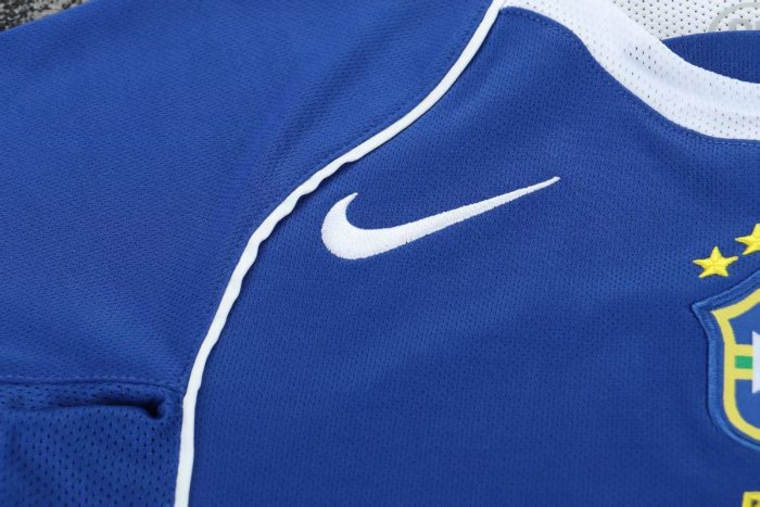 Retro Kids 2004 Brazil Away Blue Jersey