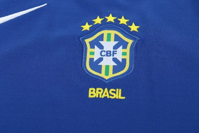 Retro Kids 2004 Brazil Away Blue Jersey