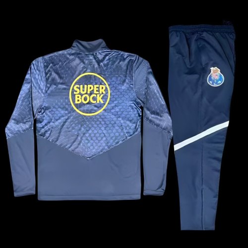 25/26 Porto Navy Blue / Dark Blue Half Zipper Tracksuit+Long Pants