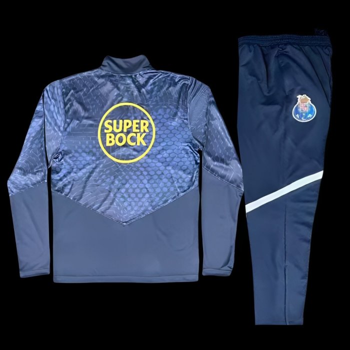 25/26 Porto Navy Blue / Dark Blue Half Zipper Tracksuit+Long Pants