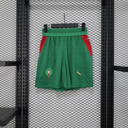 2026 Player Version Morocco Green with Red Side Panels Shorts