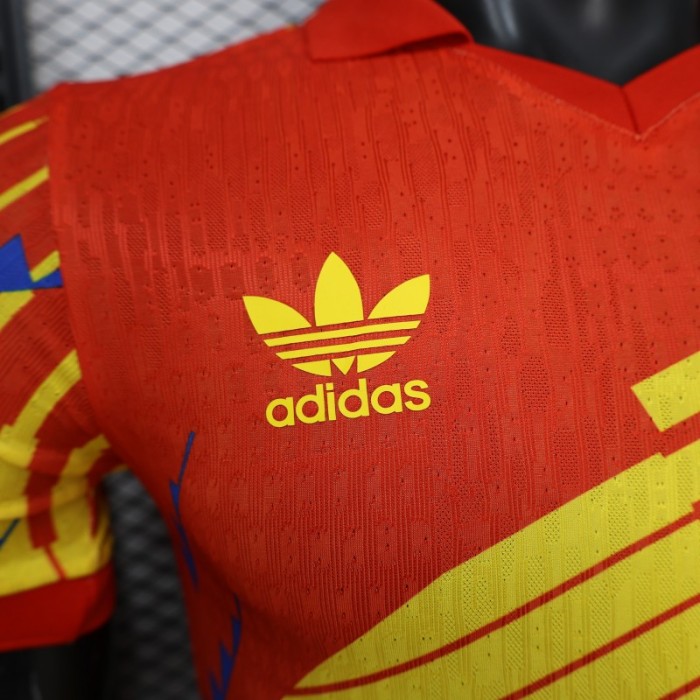 2026 Player Version Spain Red with Yellow and Blue Diamond Pattern Jersey