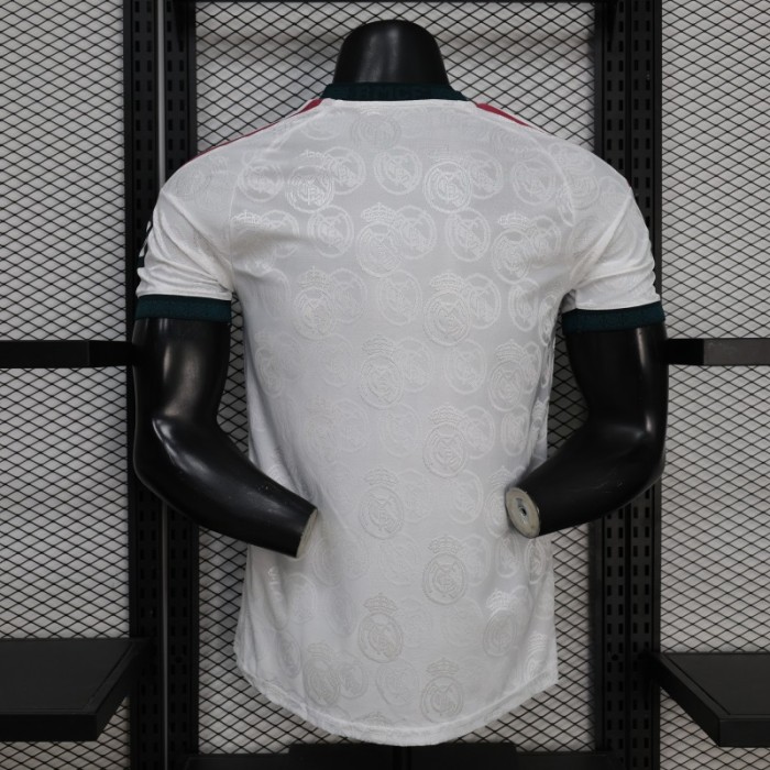 25/26 Player Version Real Madrid White with Subtle Crest Pattern Jersey