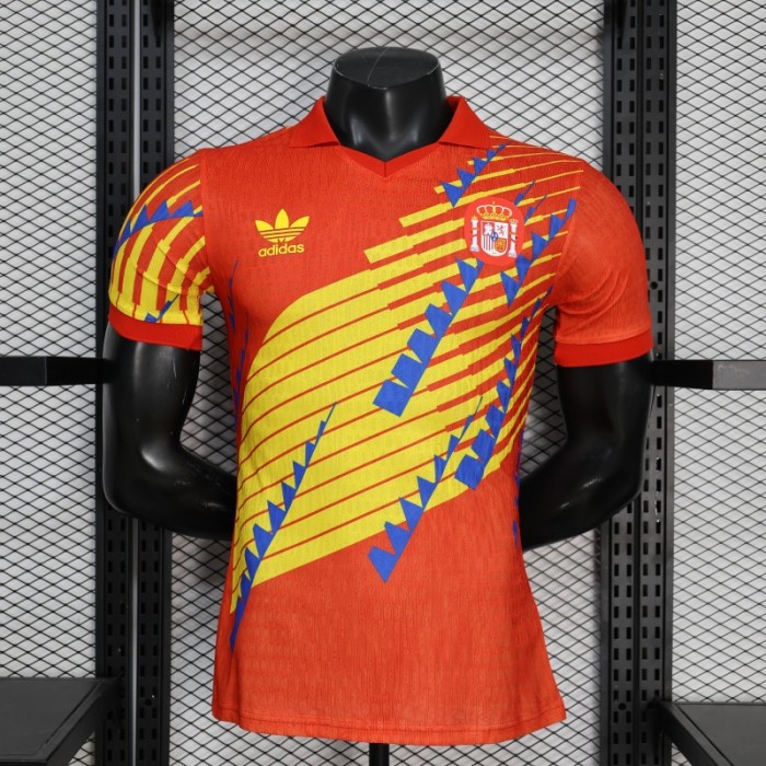 2026 Player Version Spain Red with Yellow and Blue Diamond Pattern Jersey