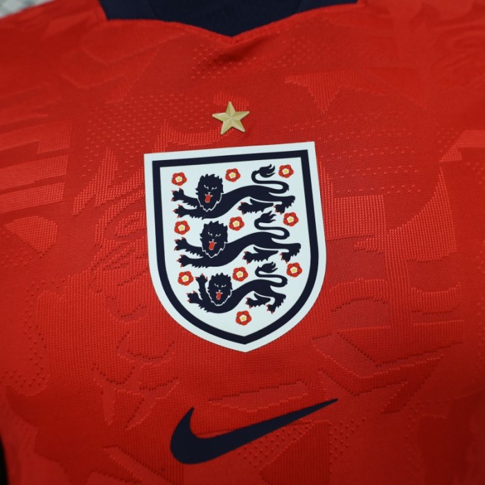 2026 Player Version England Red with Abstract Graphic Pattern Jersey