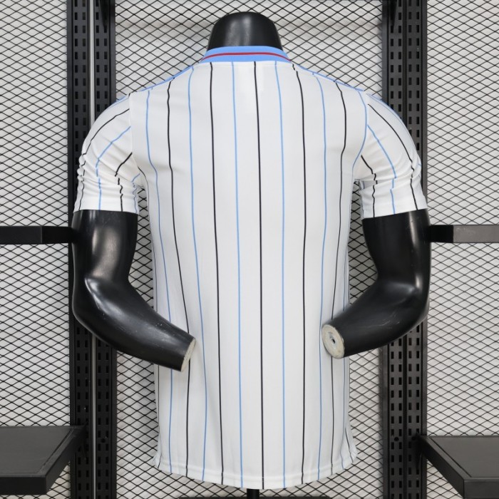 2026 Player Version DR Congo White with Black and Blue Pinstripes Jersey
