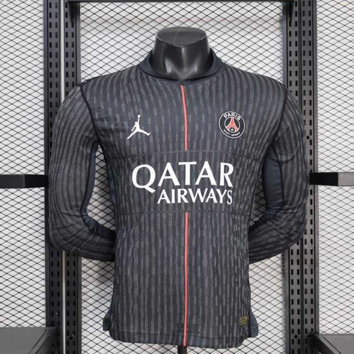 25/26 Player Version Paris Saint-Germain Black with Grey  Long Sleeve Jersey
