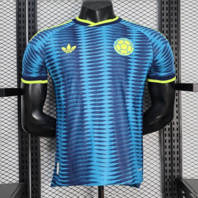 2026 Player Version Colombia Blue with Wavy Zigzag Pattern Jersey